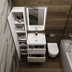 Style Line Мебель для ванной Даймонд 60 Люкс белая, PLUS подвесная – фотография-4